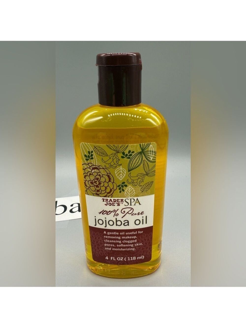 Trader Joe's Spa 100% Pure Jojoba Oil /Hair, Skin, and Nails/ 4 oz / NEW - Picture 2 of 3